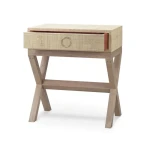 Renoir Raffia Bedside Table Nightstands Antique French Oak 20