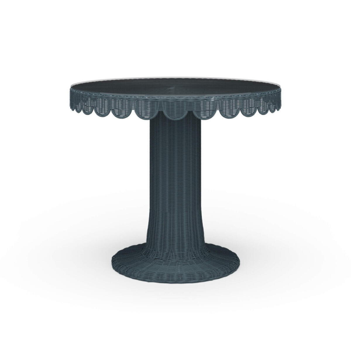 e050cc6e631c3f7bd2d26bf87fa3fc8e Scalloped Round Bistro Table W/ Tempered Glass - Image 1