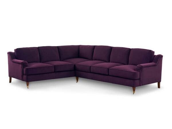 Stockten English Arm L-Shape Sectional with Casters Sectionals Bassett Furniture