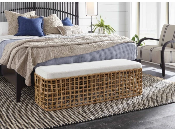 Getaway Coastal Living Home Collection Rattan Bench - Image 3