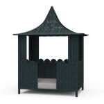 Scalloped Rattan Dog Bed