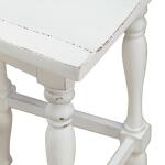 Magnolia Manor Spindle Back Swivel Bar Stool Barstools Antique White & Weathered Bark 26