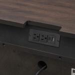 Paradise Valley 2 Door Bedside Chest w/ Charging Station Nightstands Brown 25