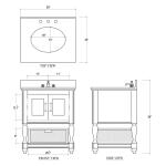 Jefferson Single Vanity W/ Sink & Marble Top - Image 3
