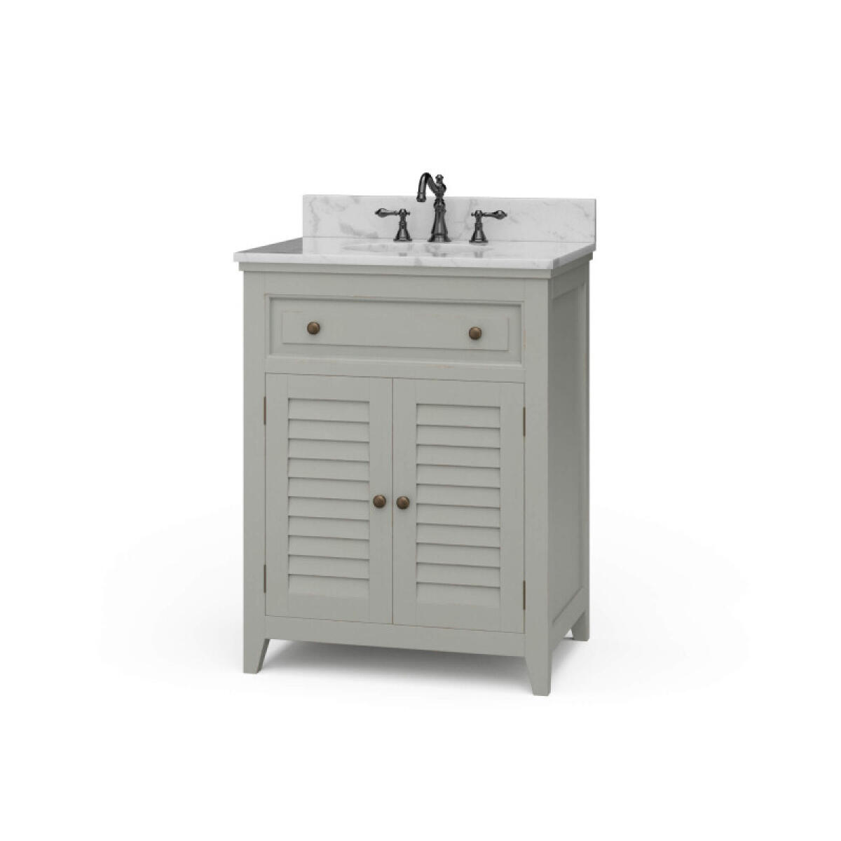 e1b2062e6fada44a00e0889f48cef9be Shutter Vanity W/ Sink & Marble Top - Image 1