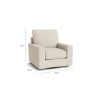 True Custom™ True CustomÂ® Large Track Arm Swivel Chair Chairs Alabaster 13
