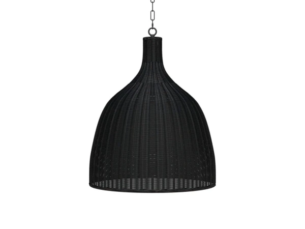 Hampton Rattan Pendant Large Lighting Black