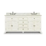 Shutter Double Vanity W/ Sink & Marble Top - Image 6
