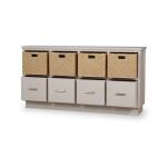 Dakota Storage Unit W/ Drawers & Rattan Baskets - Image 5