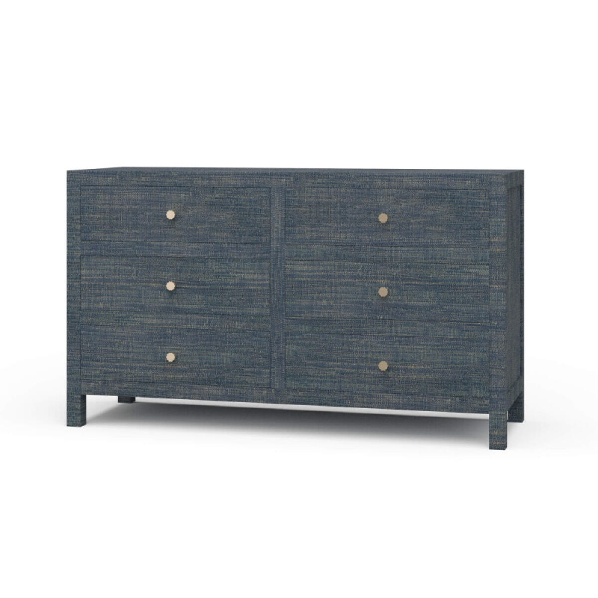 Kagu 6 Drawer Dresser W/ Raffia Dressers Blue 2 Kagu 6 Drawer Dresser W/ Raffia Dressers Blue 2