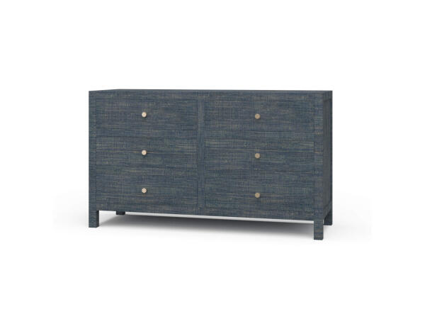Kagu 6 Drawer Dresser W/ Raffia Dressers Blue