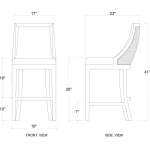 Monarch Counter Stool W/ Rattan Back - Image 2