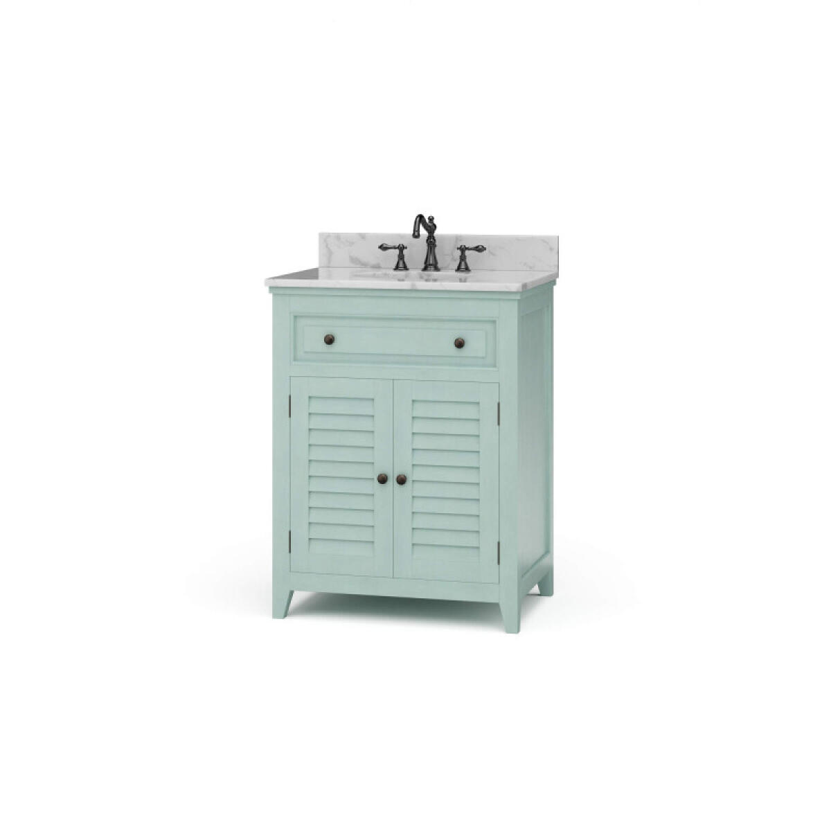 e2be918de996947204d0556fed5a5548 Shutter Vanity W/ Sink & Marble Top - Image 1
