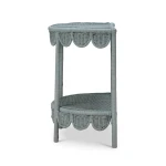 Scalloped Half Round Rattan Side Table Chairside Tables Bramble 15