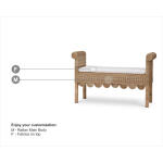 Newport Scalloped Rattan Bench