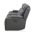 Chapman Loveseat w/ Console P2 & ZG Loveseats Aline Blue Gray Leather 20