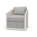 Willis Swivel Chair W/ Mahogany Frame & Rattan