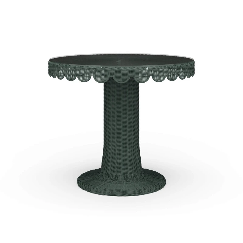 e3354b48e5081243744f37a404ca6ac6 Scalloped Round Bistro Table W/ Tempered Glass - Image 1