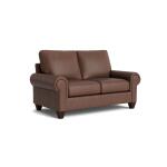 True Custom™ True CustomÂ® Leather Large Panel Arm Loveseat Sofas Bassett Furniture 10
