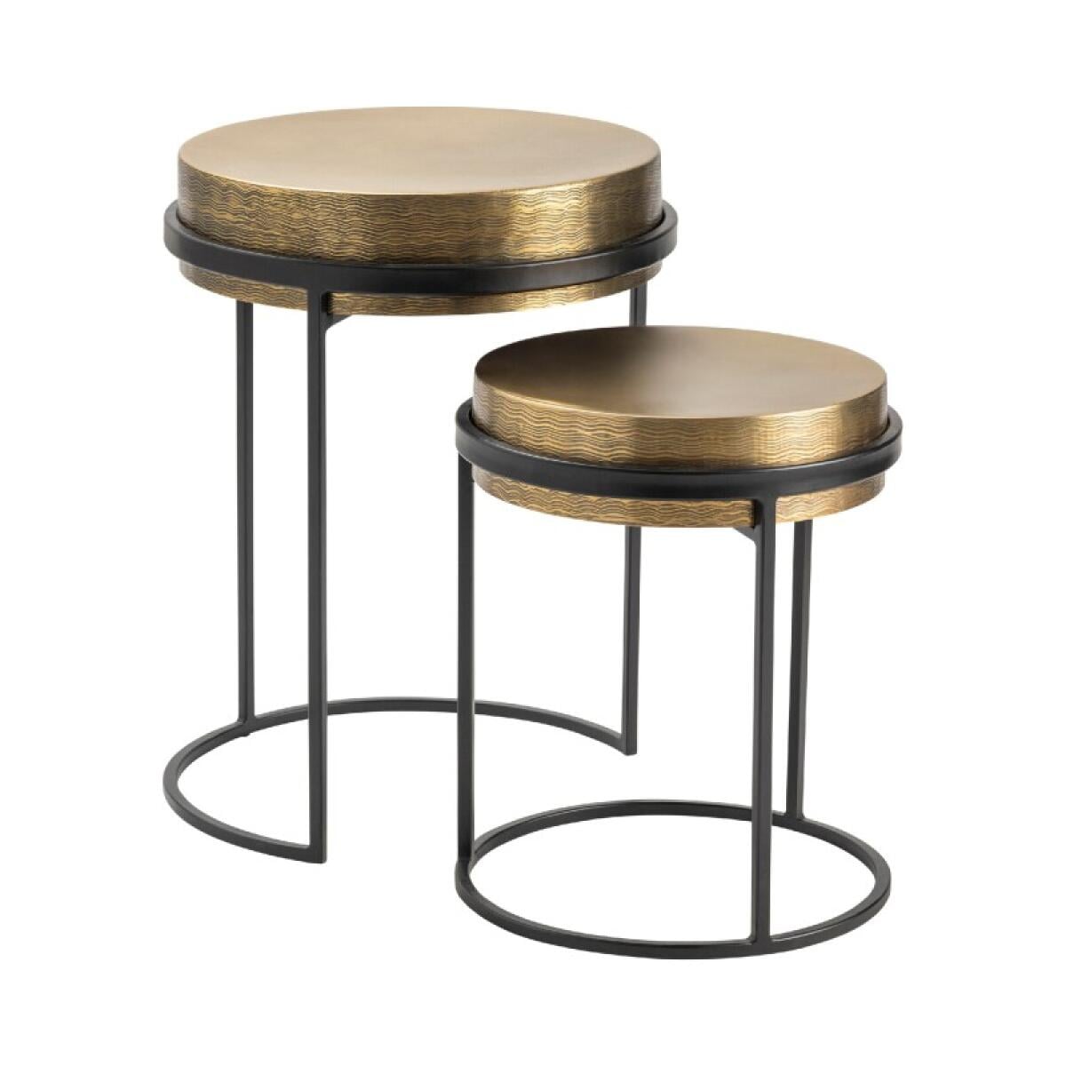 e3ca1f2db667416b02534789e686762d Hudson Textured Brass Nesting Tables - Image 1