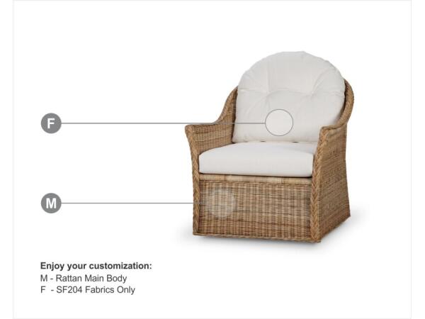 Nantucket Rattan Swivel Chair Chairs Bramble