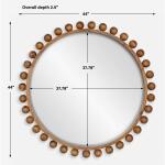 Cyra Wood Round Mirror, Walnut Mirrors Brown 21