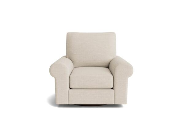 True Custom™ True CustomÂ® Large Roll Arm Swivel Chair Chairs Bassett Furniture