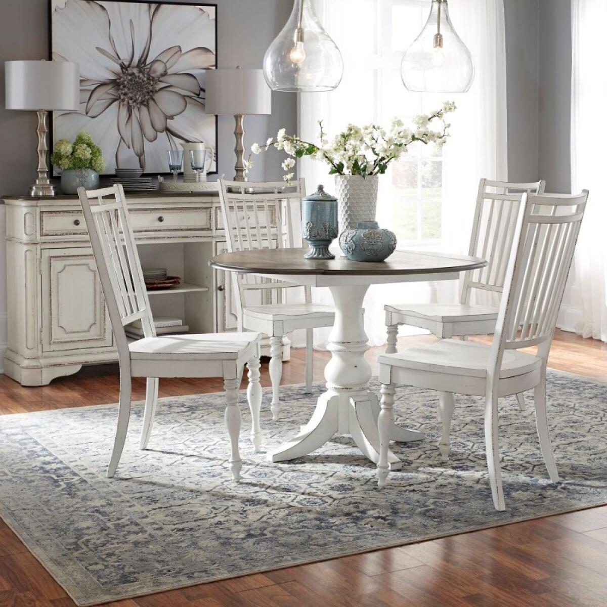 Magnolia Manor Opt 5 Piece Drop Leaf Set Dining Sets Antique White & Weathered Bark 2 Magnolia Manor Opt 5 Piece Drop Leaf Set Dining Sets Antique White & Weathered Bark 2