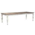 Magnolia Manor Rectangular Leg Table Dining Tables Antique White & Weathered Bark 18