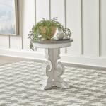 Magnolia Manor Round End Table End tables Antique White & Weathered Bark 11