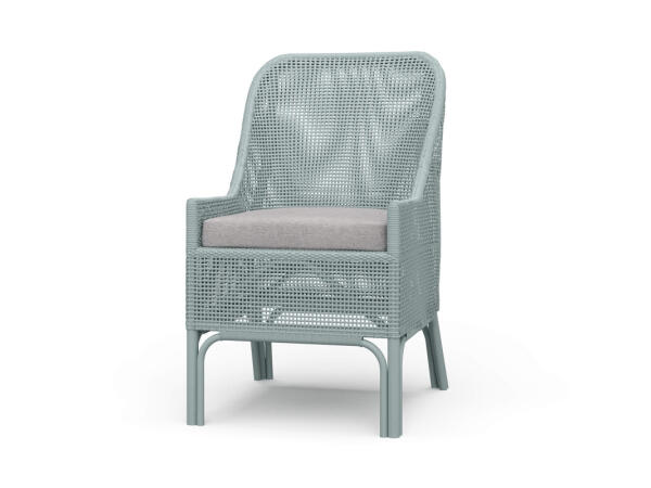 Cristo Rattan Dining Chair W/ Seat Cushion Chairs & Benches Blue