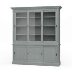 Hudson 88” Bookcase W/ 3 Sliding Doors Bookcases Blue 11