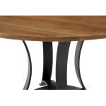 Crafted Cherry Dining by Ben & Erin Napier 48 inch ROUND TABLE w/ Metal Base Dining Tables Brown 19