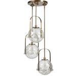 Mimas, 3 Lt Cluster Pendant Lighting Brass 18