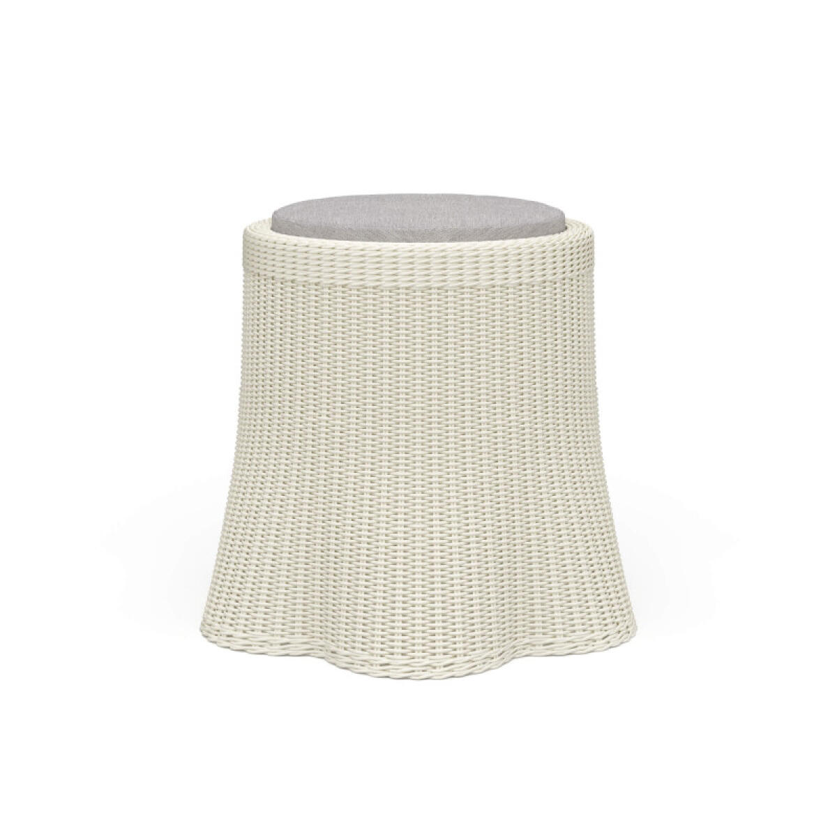 e5e0ae7d1eb191d7cd0c28eff34e1666 Newport Rattan Round Small Ottoman W/ Cushion - Image 1