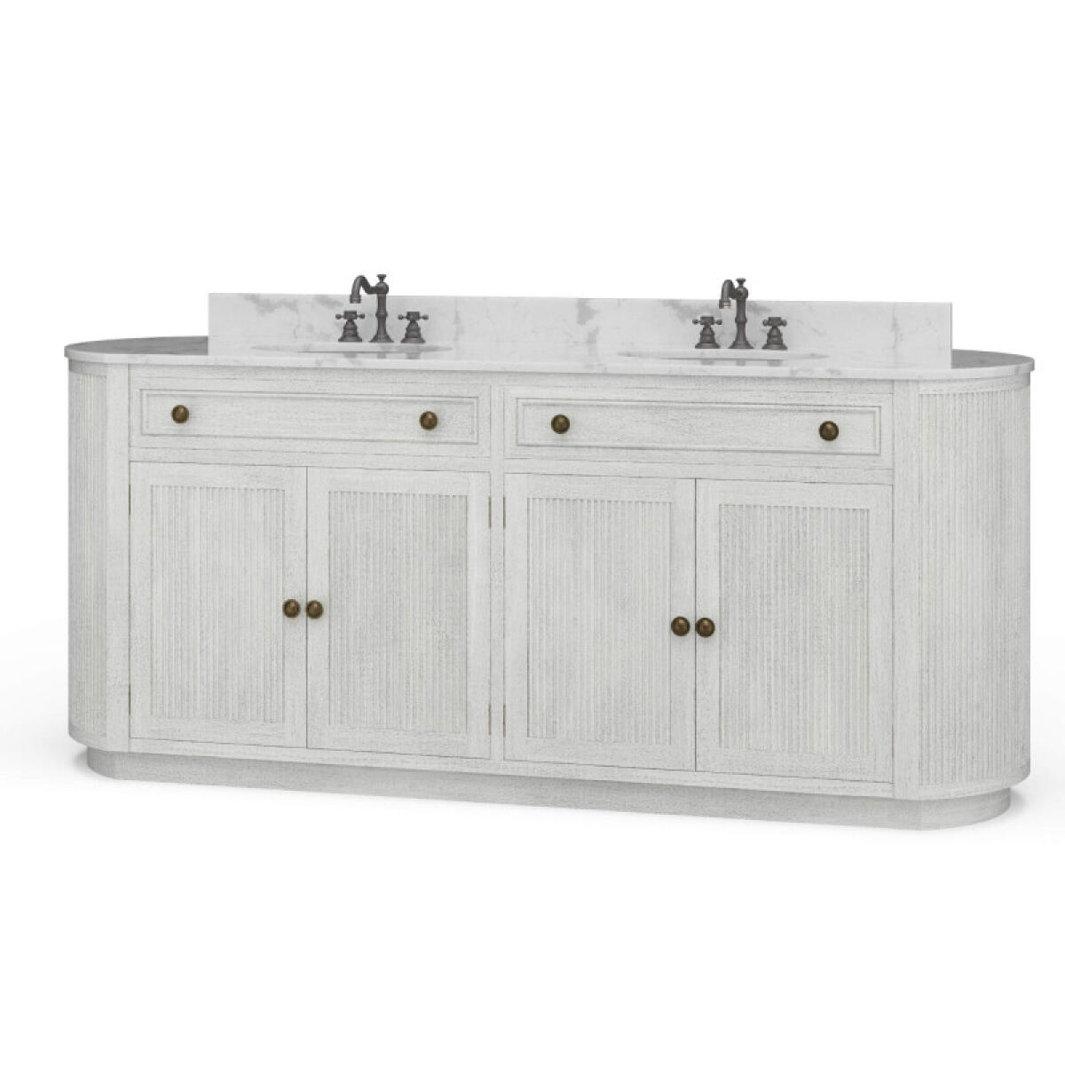 e61fd921129c5df4b7d6a0c423750c98 Kraton Oval Double Vanity W/ Sink & Marble Top - Image 1
