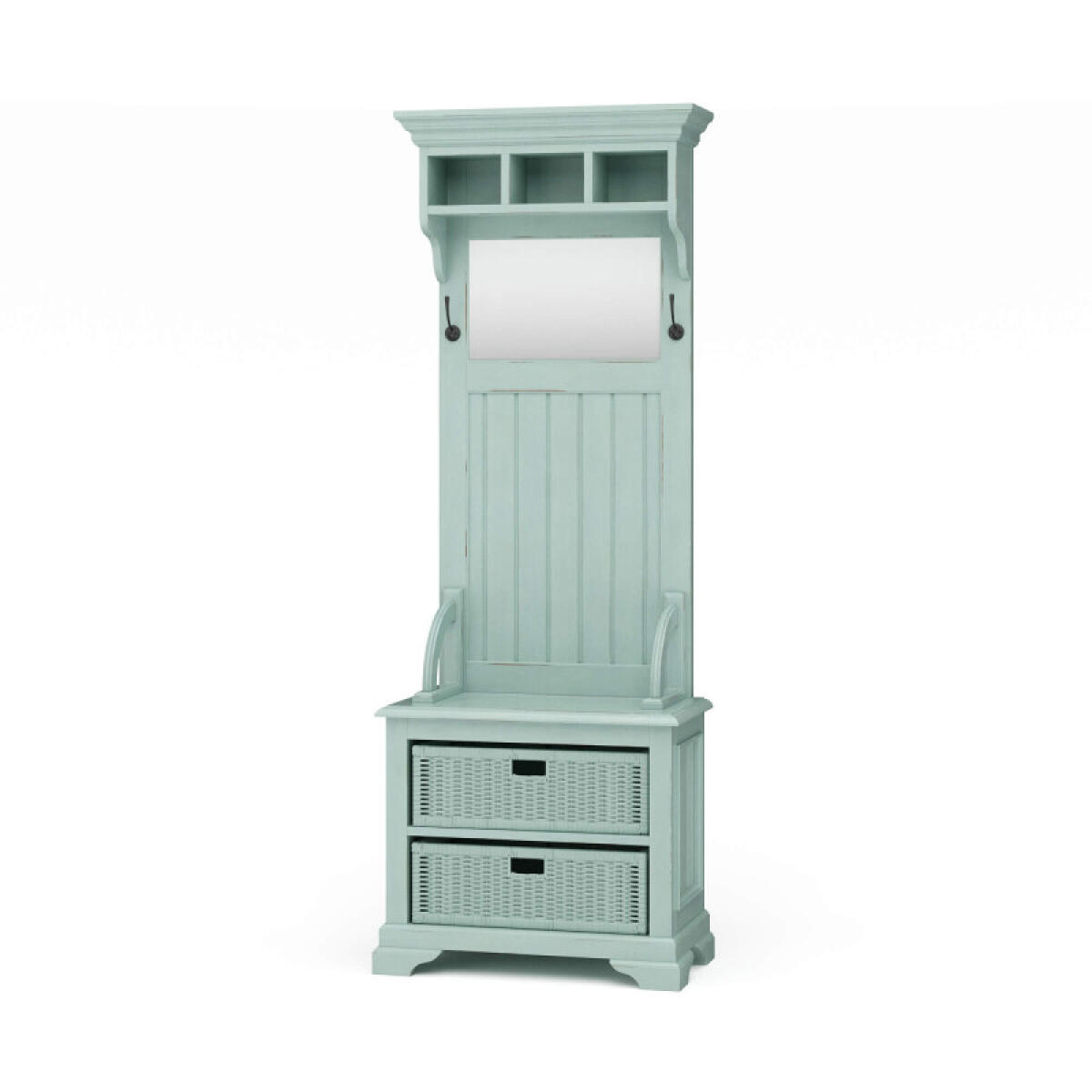 e62c679eb4e9d78a59a3aad50aa62ab7 Homestead Narrow Hallstand W/ Rattan Baskets - Image 1