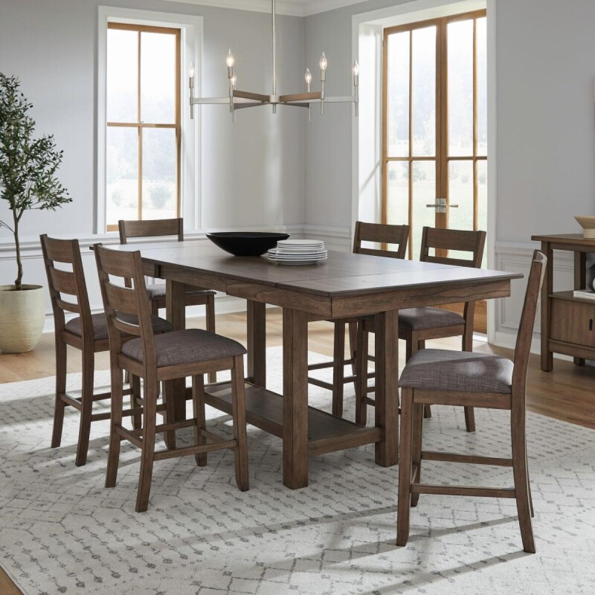 e658d230205d66149bac46f626ee0adc Opt 7 Piece Gathering Trestle Table - Image 1