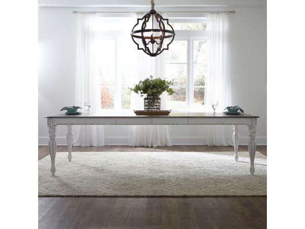Magnolia Manor Rectangular Leg Table Dining Tables Antique White & Weathered Bark
