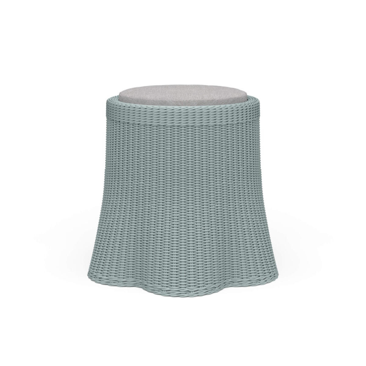 e6d5a35db1b23a067f934734e49c067f Newport Rattan Round Small Ottoman W/ Cushion - Image 1