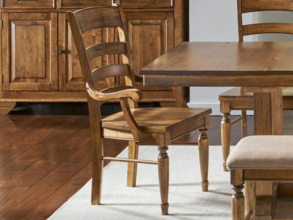 Bennett Ladderback Arm Chair – BENSQ256K Chairs & Benches A-America