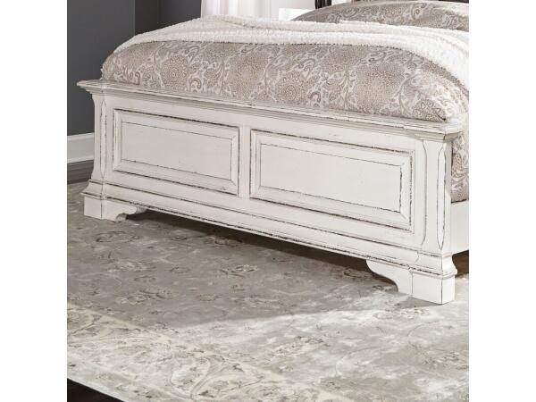 Abbey Park King Panel Footboard Bed Parts Antique White & Weathered Brown
