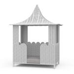 Scalloped Rattan Dog Bed