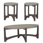 Cascade 3 Piece Set (1-Cocktail 2-End Tables) Table Sets Brown 9
