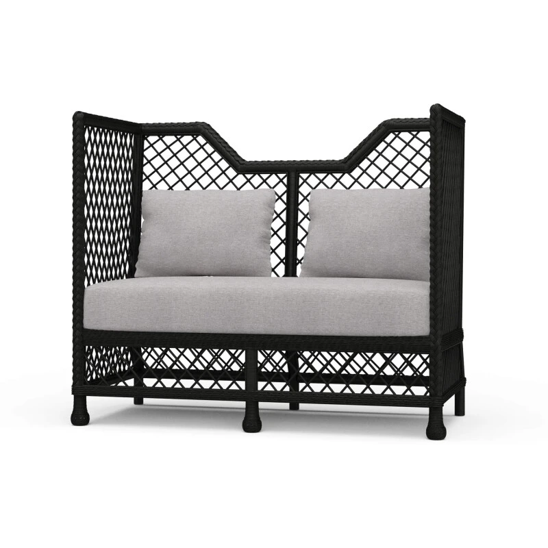 e7b24a2acb56ae4a52ccbb2a0646facf Rabana High Back Rattan Loveseat - Image 1
