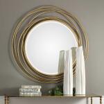 Whirlwind Round Mirror, Gold - Image 4