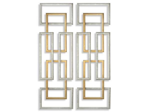Aerin Metal Wall Panels, S/2 Wall Decor Gold
