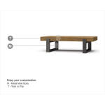 Tuscan Rustic Distressed Rectangular Coffee Table W/ Metal - Teak - Image 3