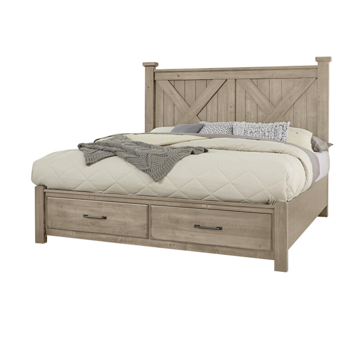 e902f5b59dfdd030828d0a3d43c25b40 Cool Rustic Cal King X Bed With Footboard Storage - Image 1