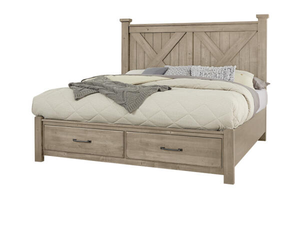 Cool Rustic Cal King X Bed With Footboard Storage Beds Beds